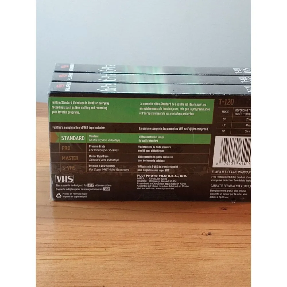 3 Fuji Film VHS‎ Blank Video Tapes 6 hours HQ 120 High Quality📼📼📼